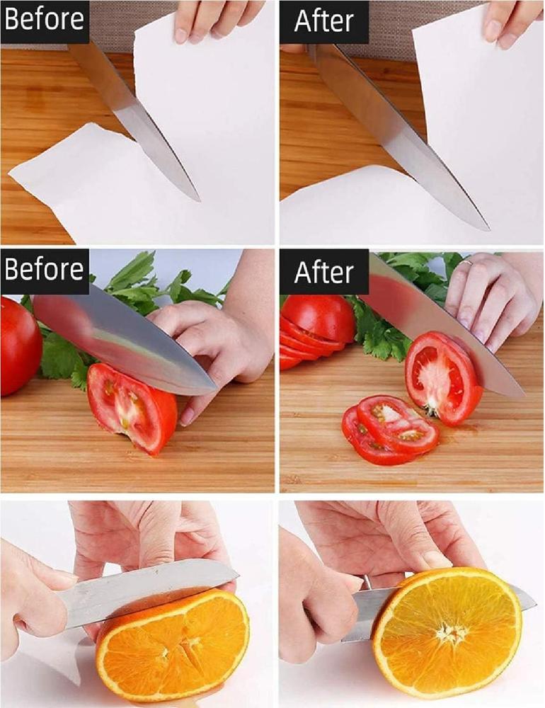 3-in-1 Knife Sharpener Stainless Steel Black Red