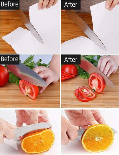 3-in-1 Knife Sharpener Stainless Steel Black Red