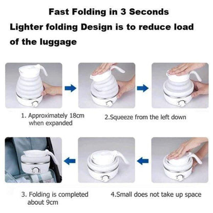 Portable Electric Kettle 600ml Collapsible Silicone Multicolor